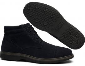 Замшевые мужские ботинки 42031var191 темно-синие